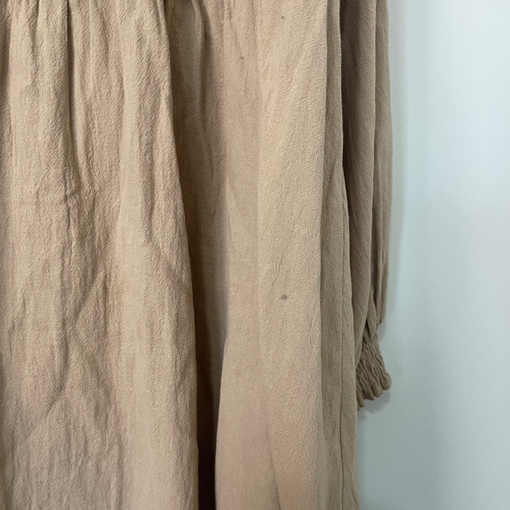 loverichie Womens Dress Size Large Tan Boho Peasant Mini - Picture 13 of 14